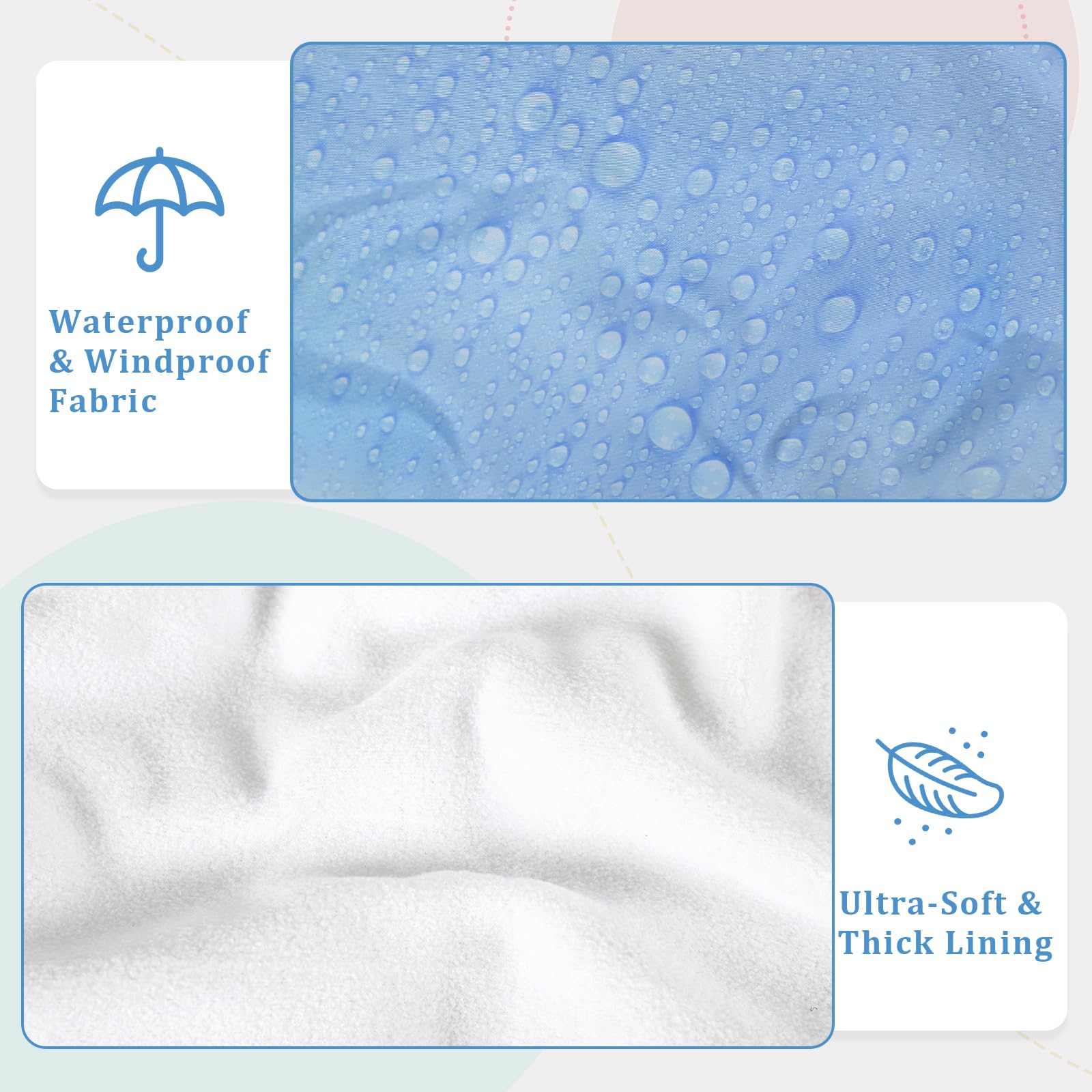 Man Fai Sky soft fleece inner lining close-up for baby comfort.