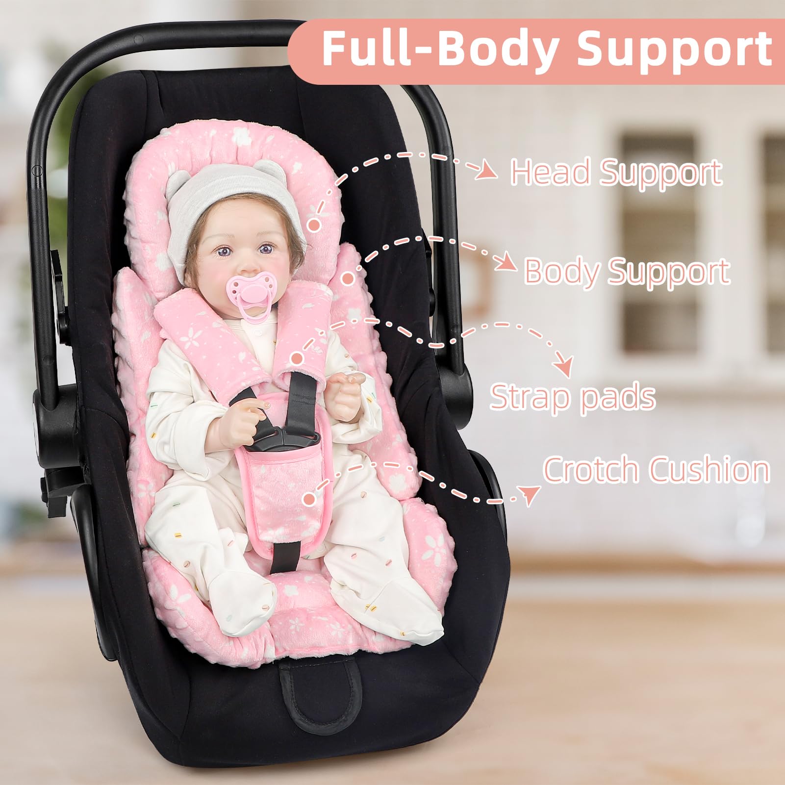 Man Fai Sky soft padded cotton material enhances baby comfort.