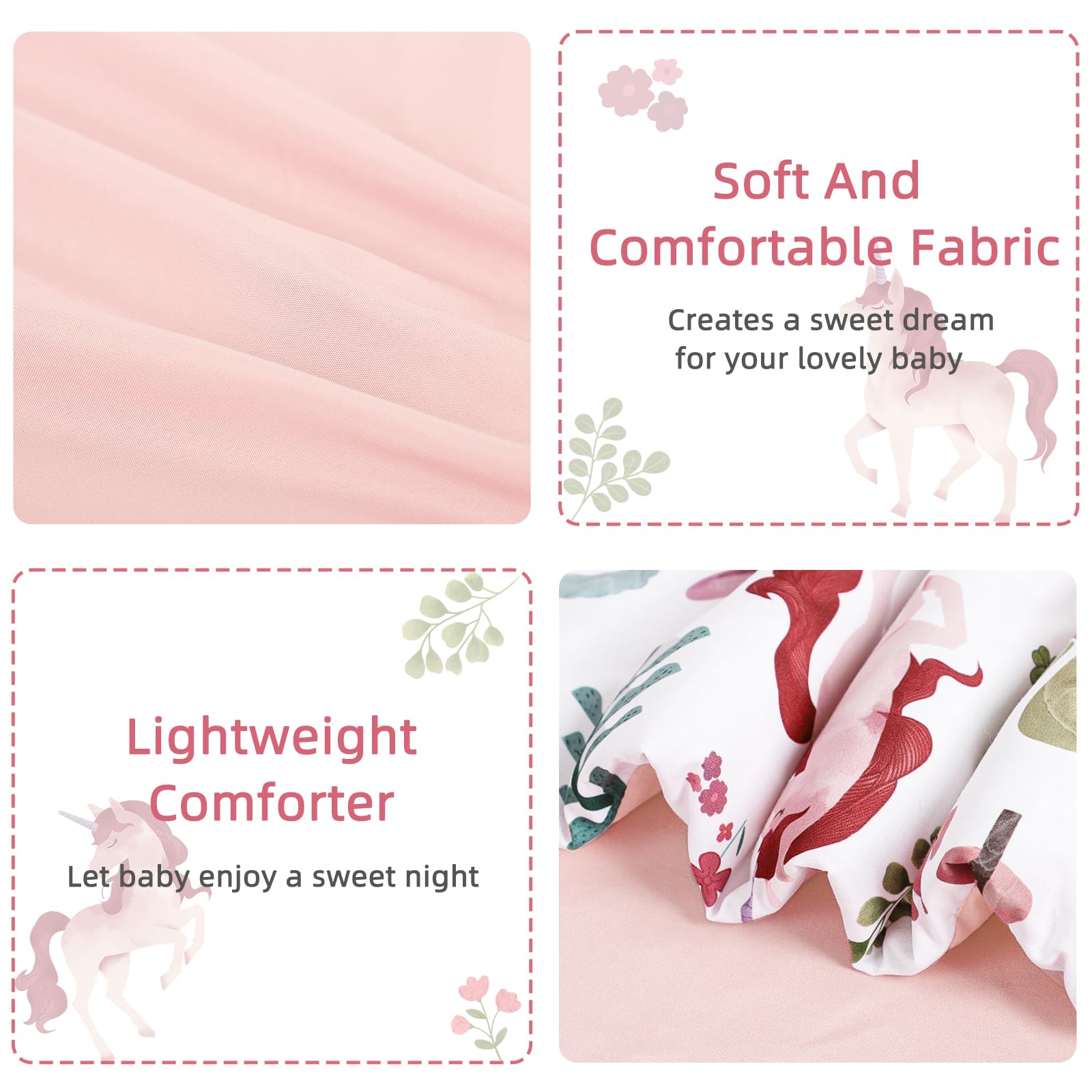 Man Fai Sky unicorn quilt pink adds playful charm to bedtime.