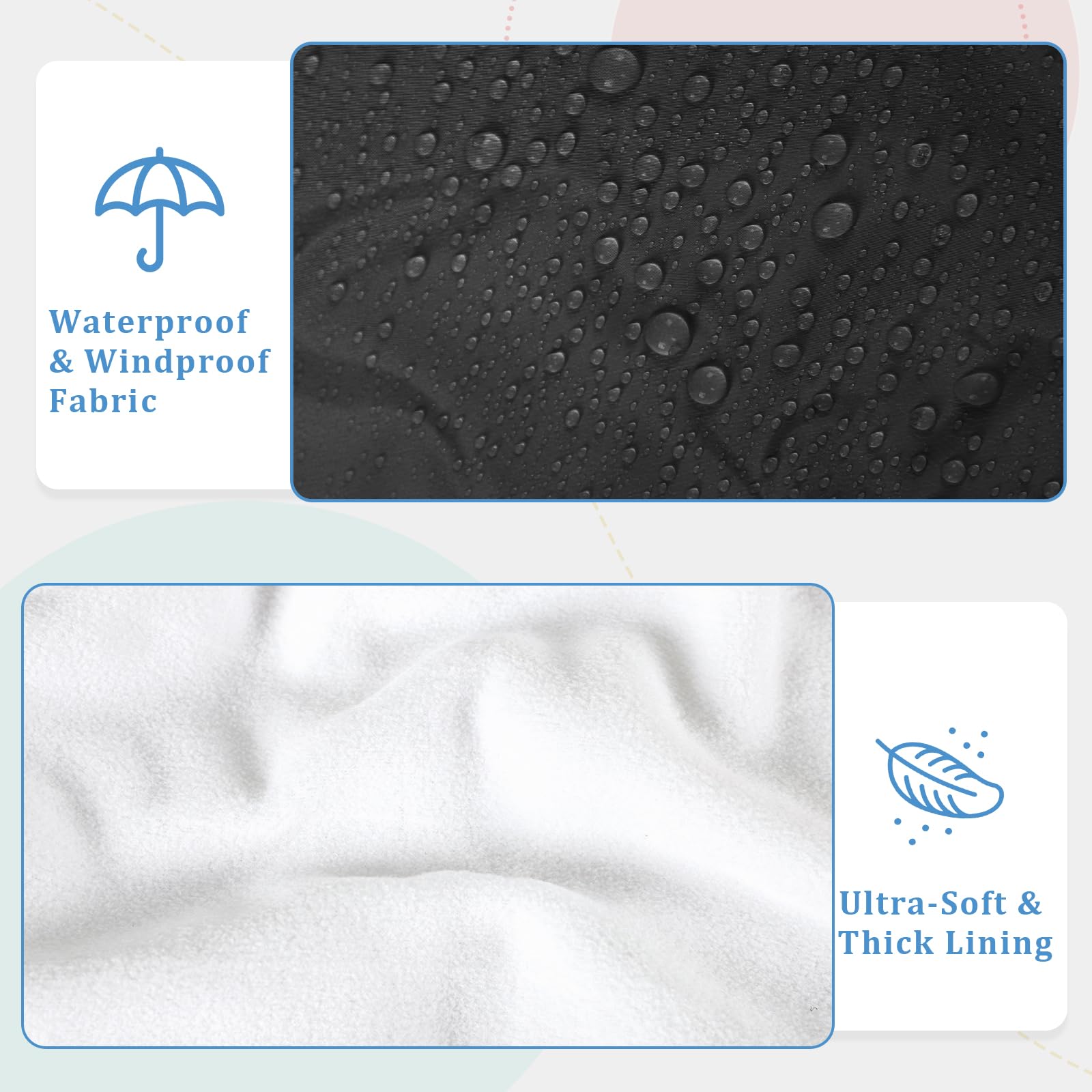 Man Fai Sky waterproof outer layer protects against rain and wind.