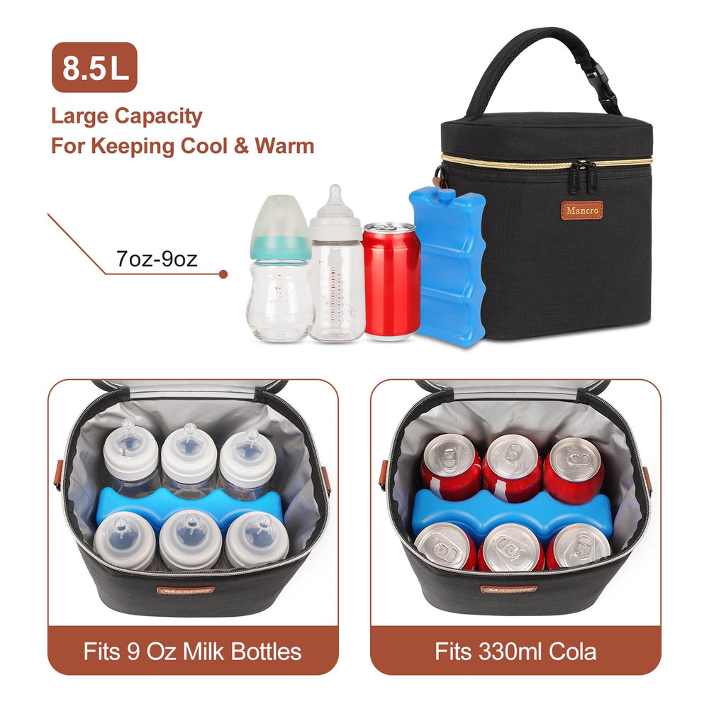 Mancro bottle storage side pocket for accessories and ice pack