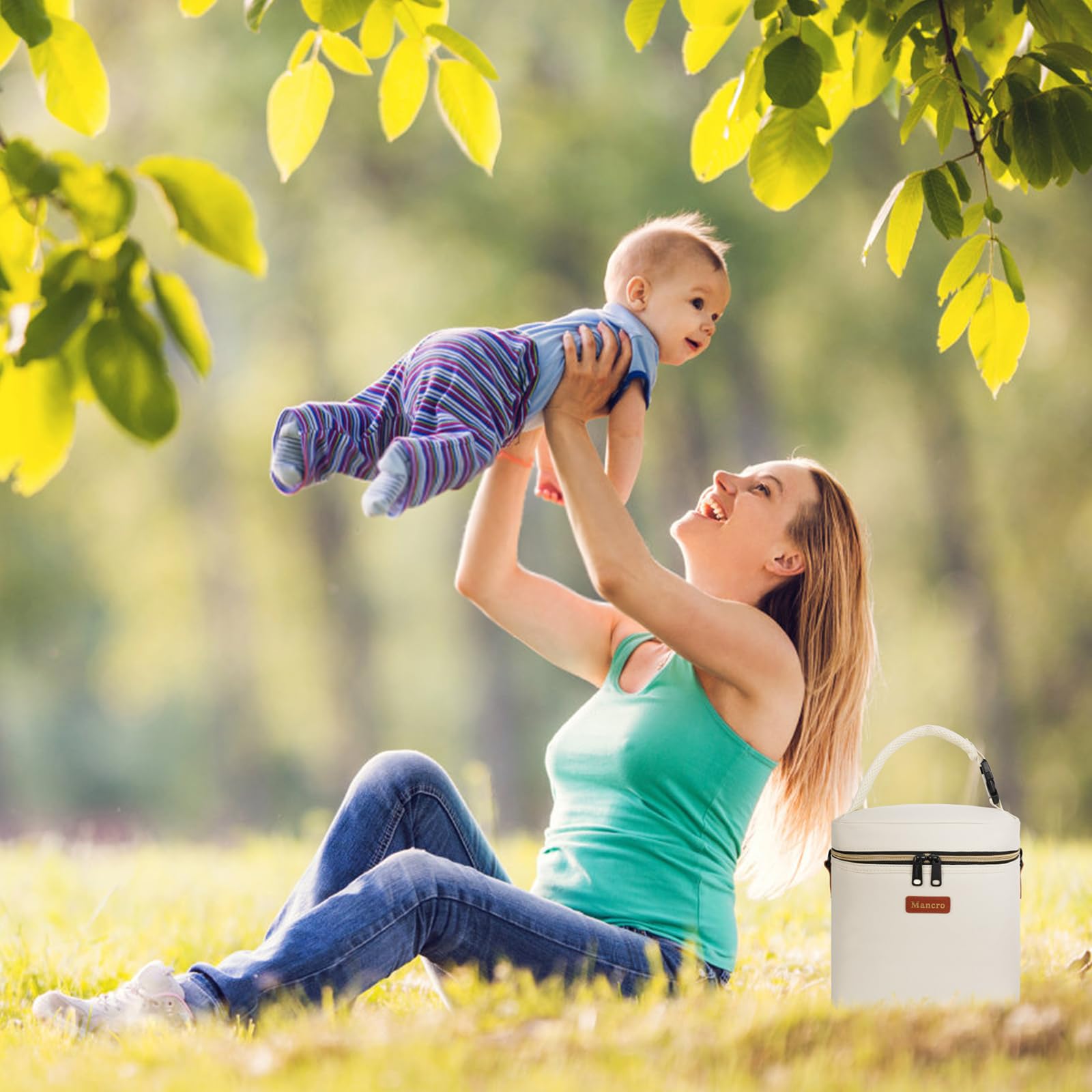Mancro cream breastfeeding travel bag presented as a thoughtful gift