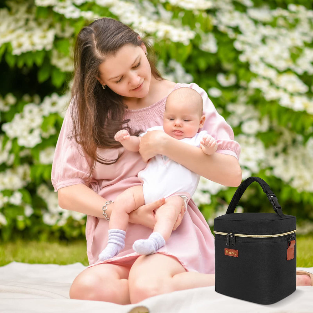 Mancro cooler bag with detachable strap for hands-free carrying