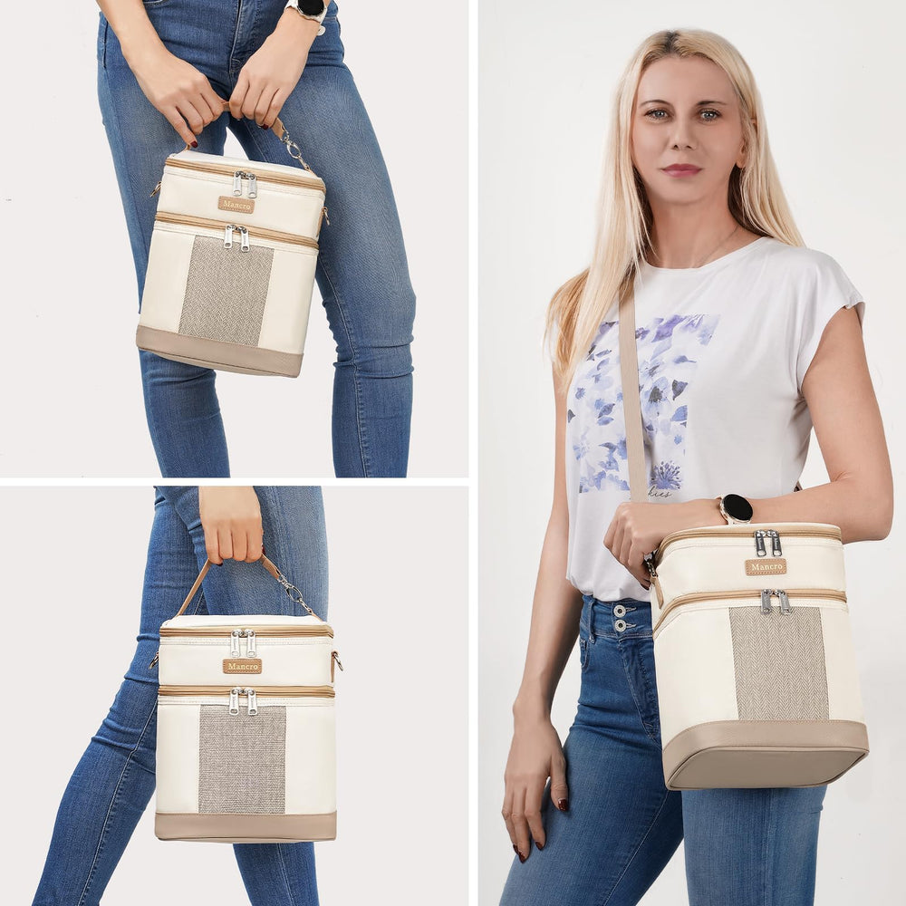 Mancro bag with adjustable shoulder strap offers comfortable travel.