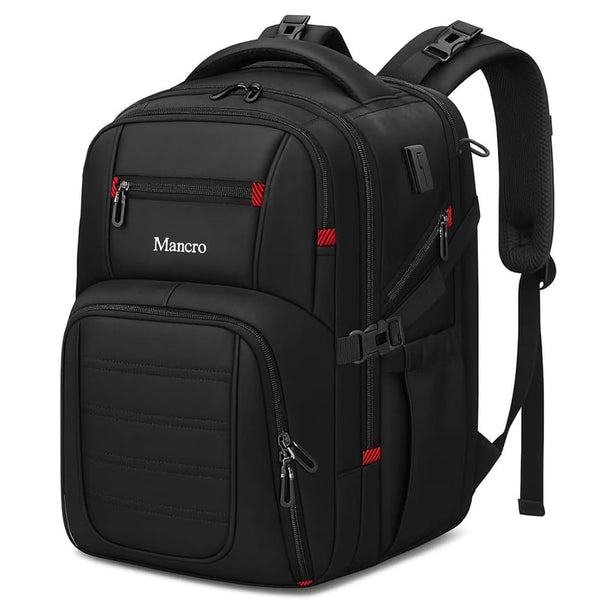 Mancro dad diaper bag backpack front view with easy-access organized compartments for quick access.