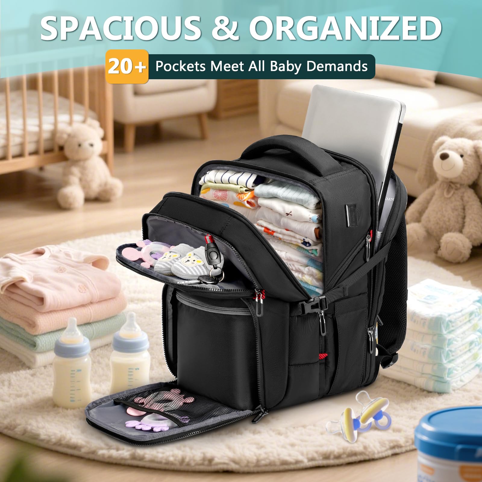 Mancro nursing cover included for discreet feeding anytime.