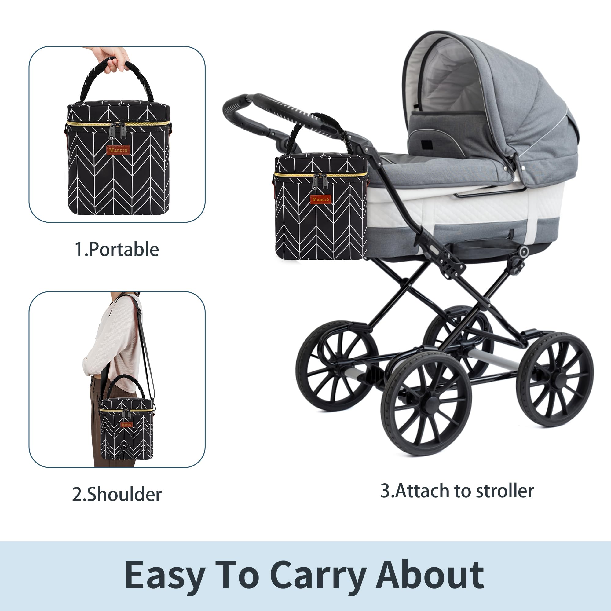 Mancro detachable shoulder strap for easy carrying