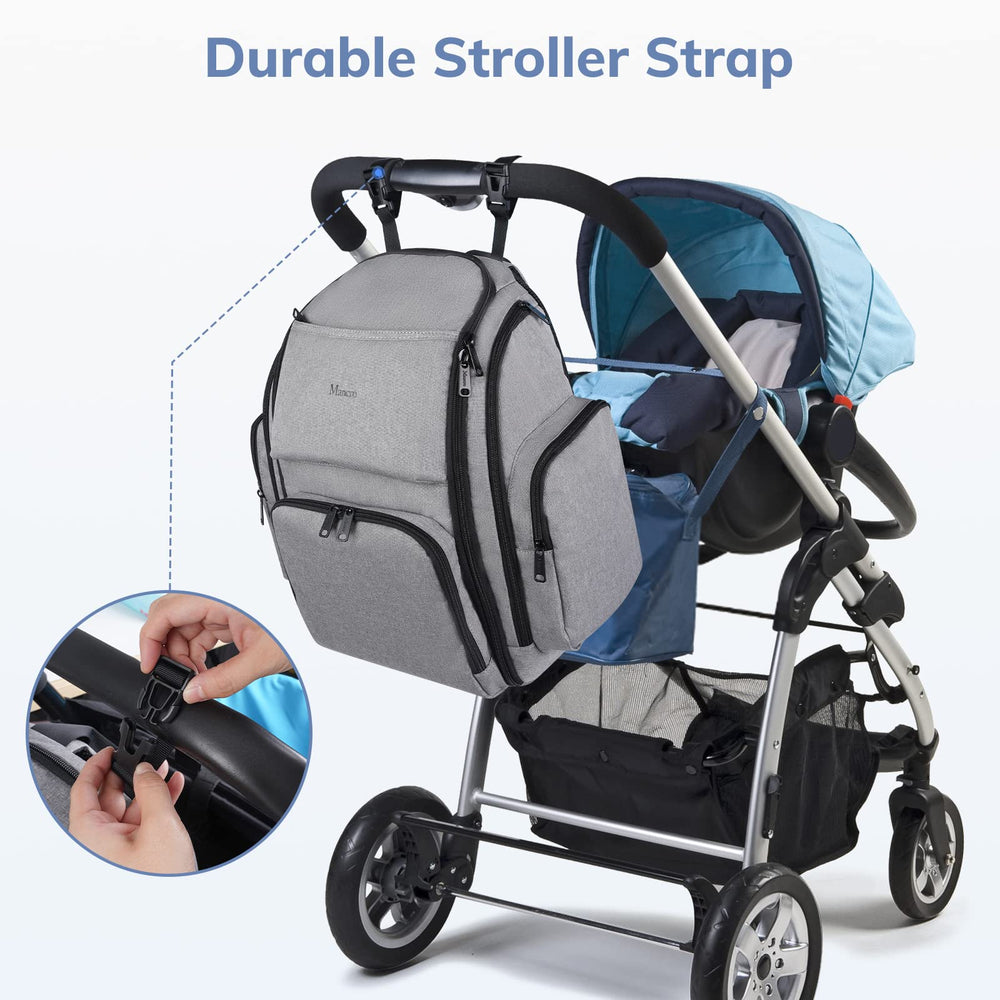 Mancro heavy-duty zippers secure valuables during busy outings and baby care
