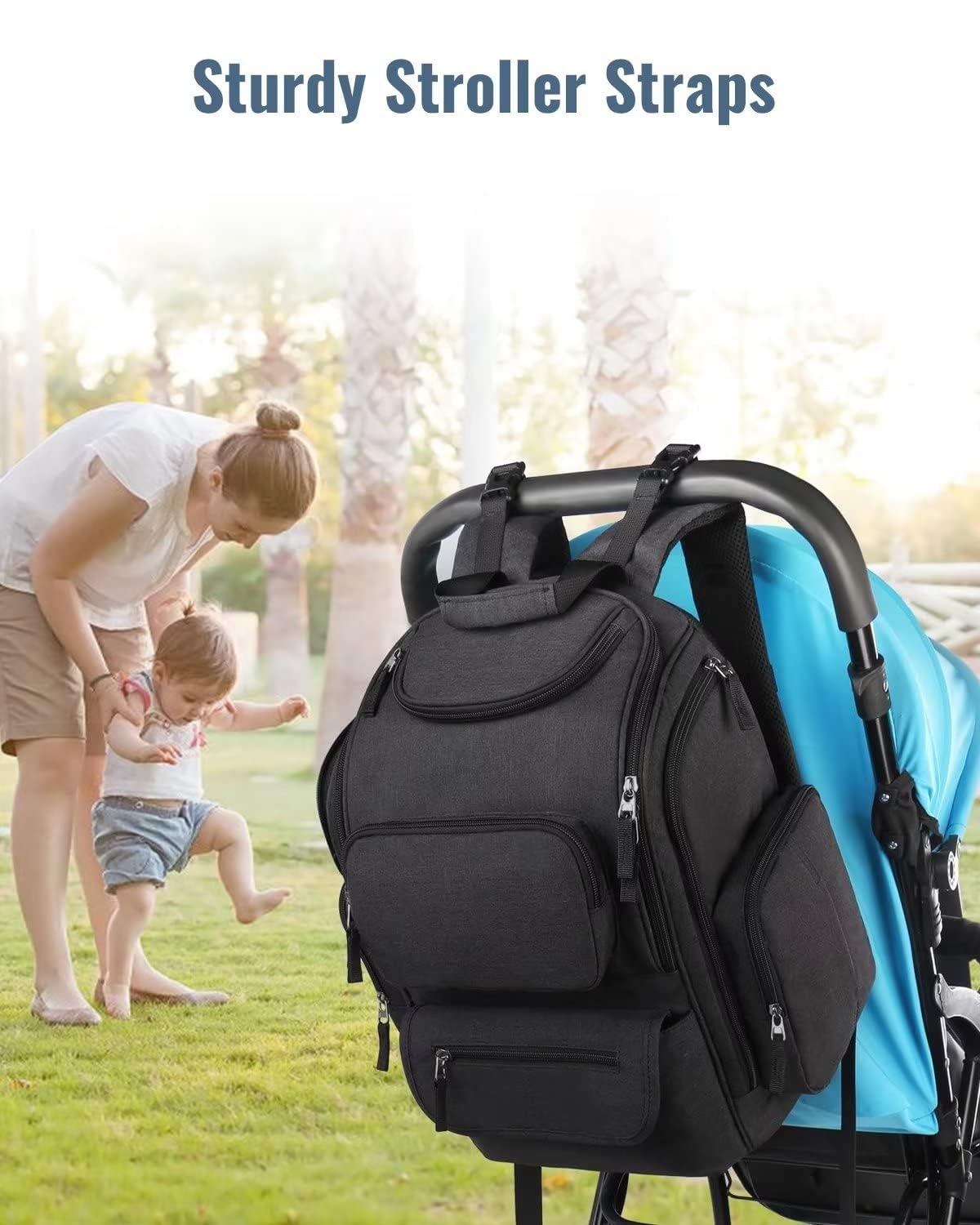 Mancro diaper bag backpack ergonomic back design for comfortable all day wear