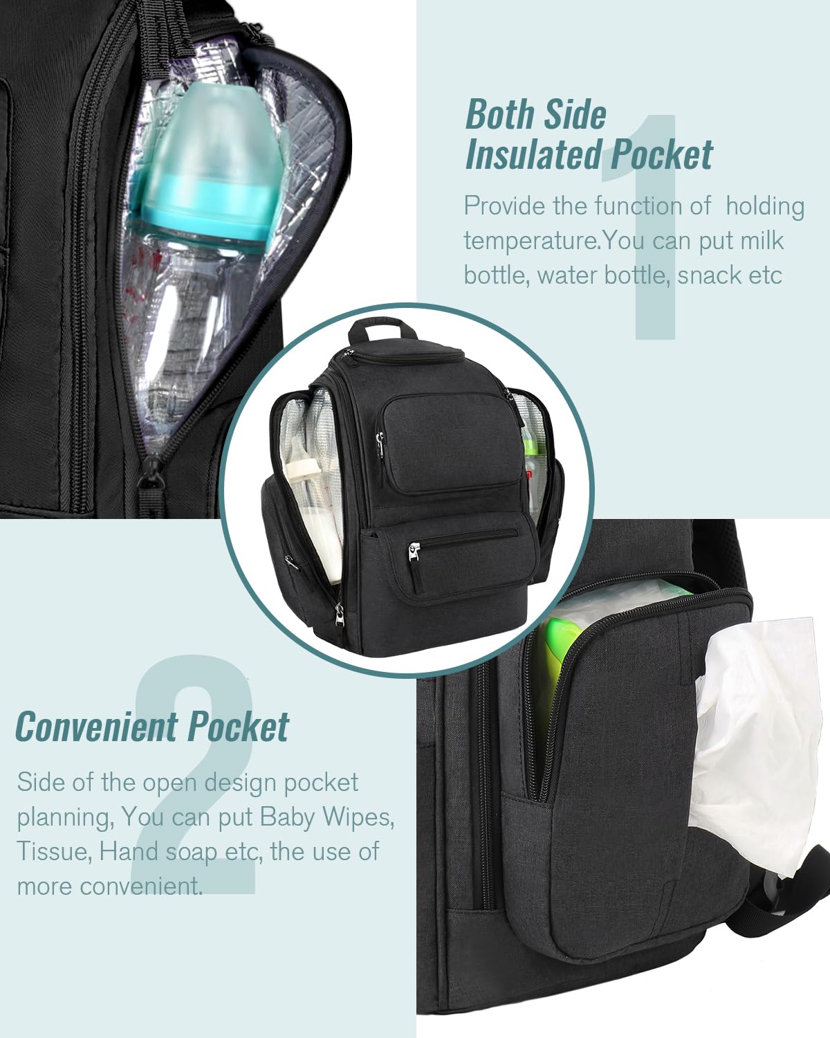 Mancro diaper bag backpack designed for both moms and dads