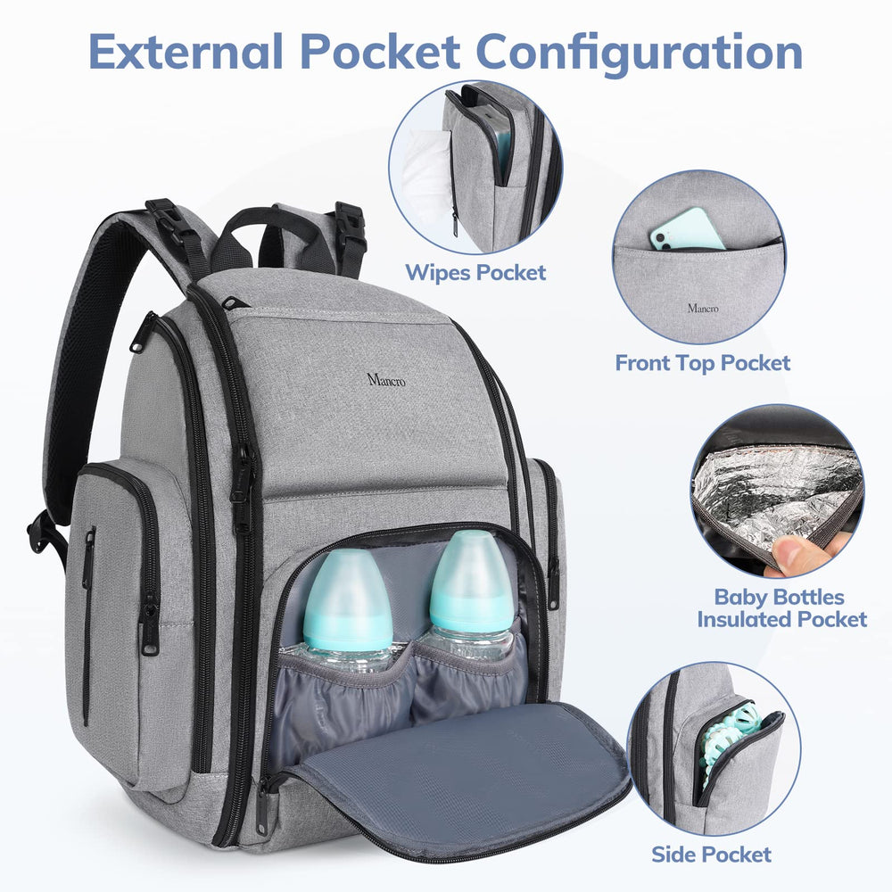 Mancro wipes pocket provides quick access to wipes for messes and diaper changes