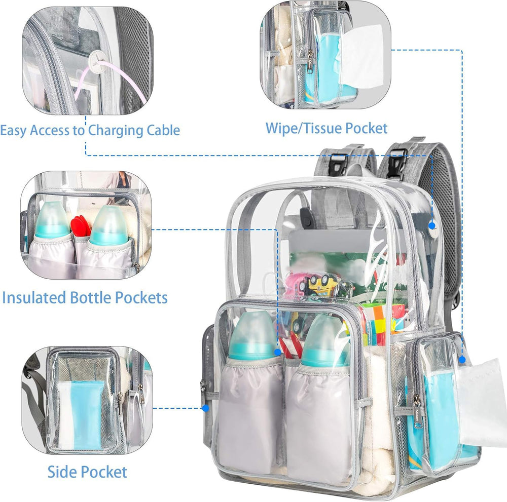 Mancro heavy-duty PVC diaper bag showcases durable material for daily family use.