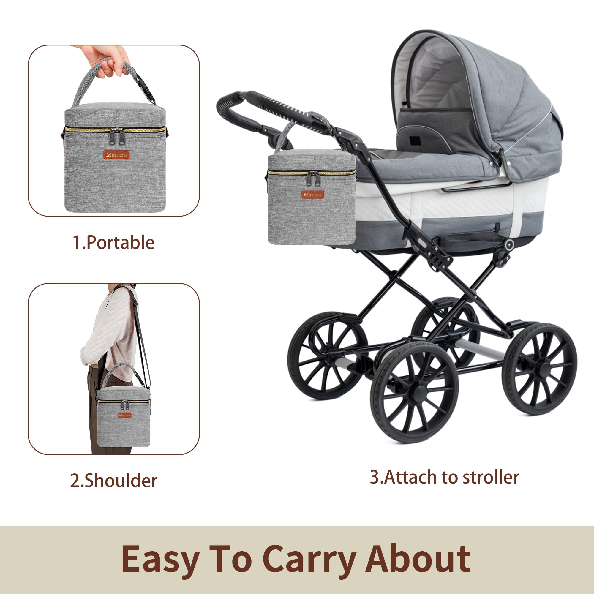 Mancro detachable shoulder strap and back pocket boost portability
