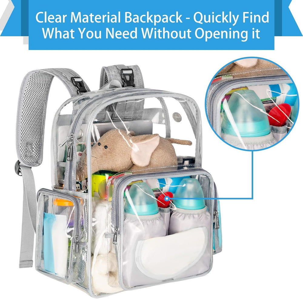 Mancro stroller straps attached to the bag for secure strolling and travel.
