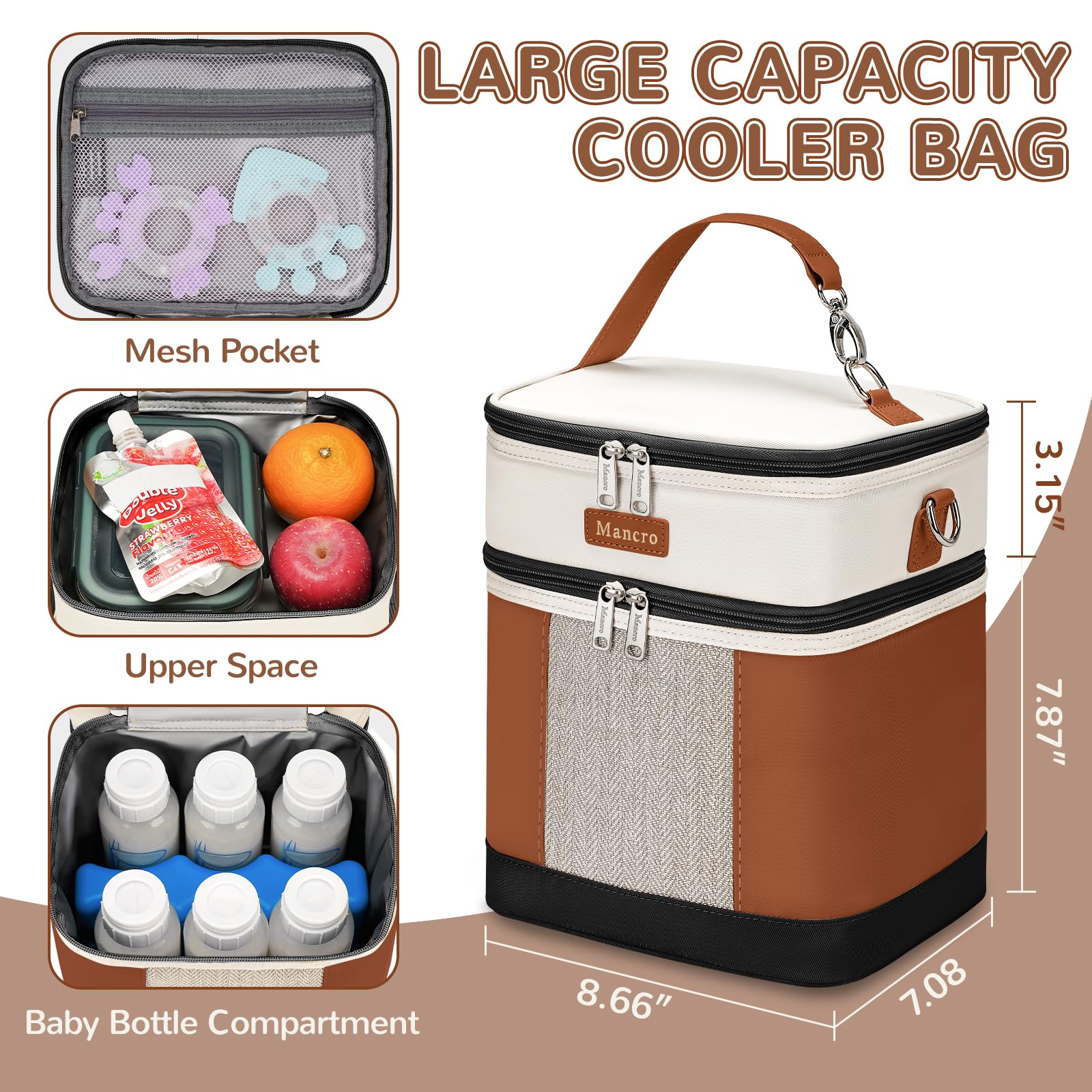 Mancro waterproof interior demonstrates secure storage during outings