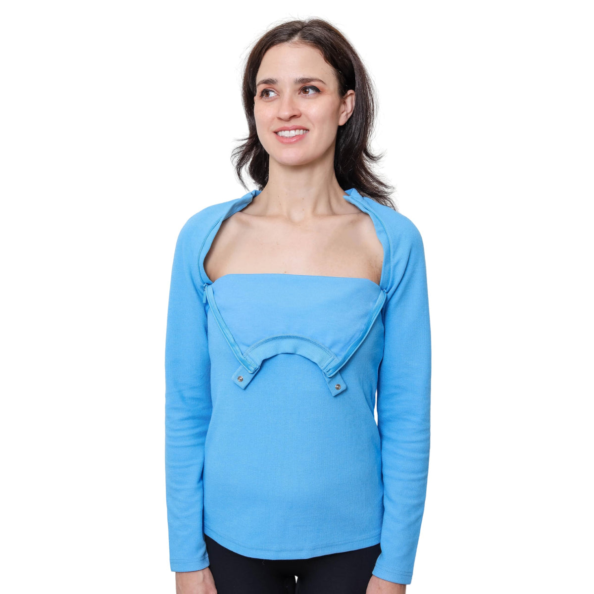 MandMcares dialysis sweater left chest zipper for convenient port access