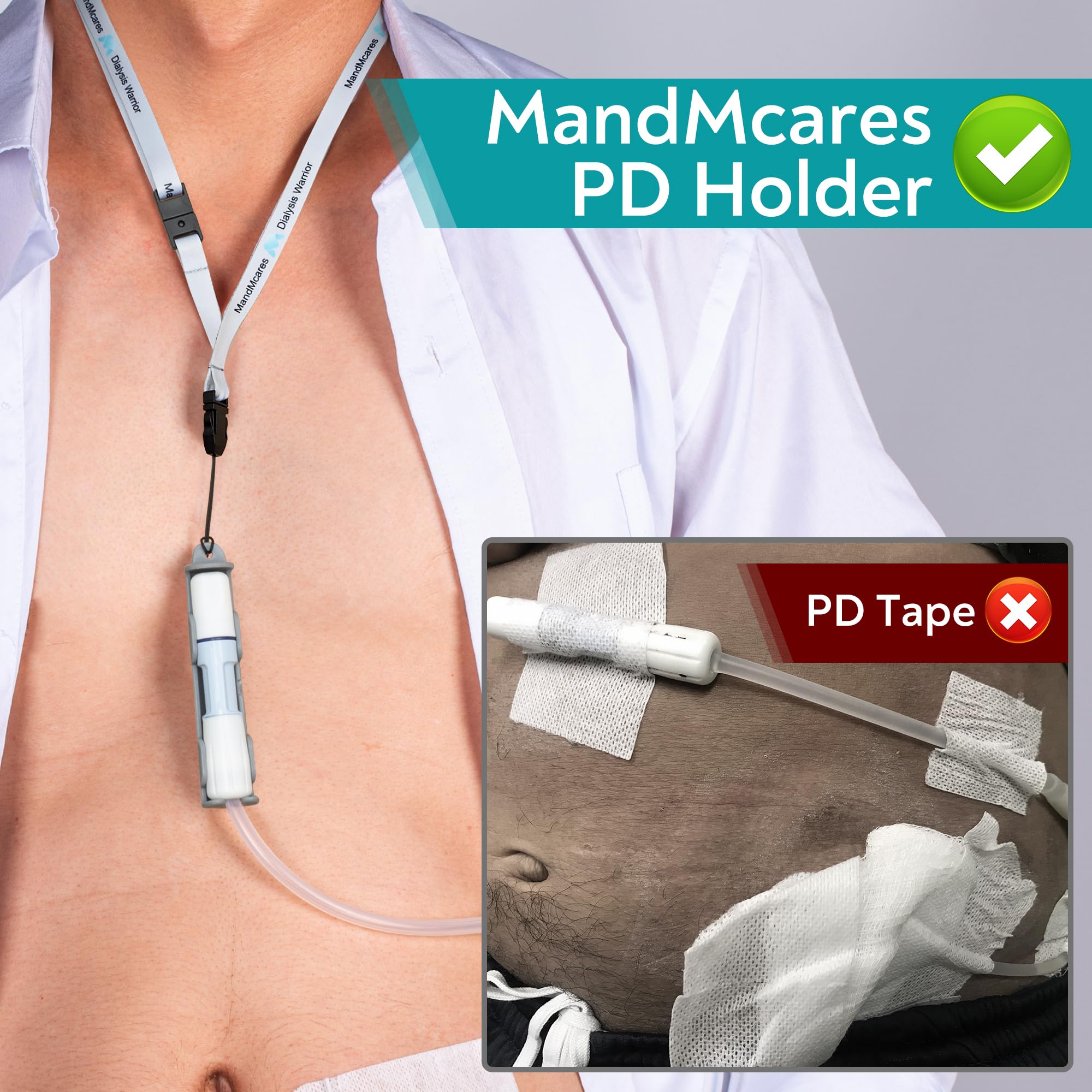 MandMcares washable, reusable PD holder simplifies routine maintenance