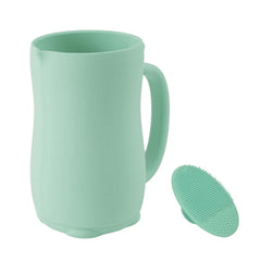 Mandoo Baby Bath Rinse Cup mint handle for a gentle, controlled water rinse.