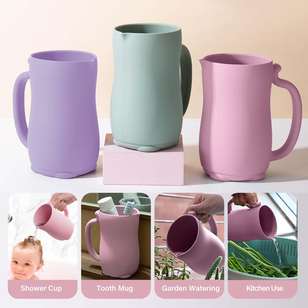 Mandoo rinse cup stylish mint design complements bath décor while staying practical.