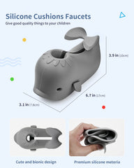 Mandoo whale design makes bath time inviting and fun for kids.