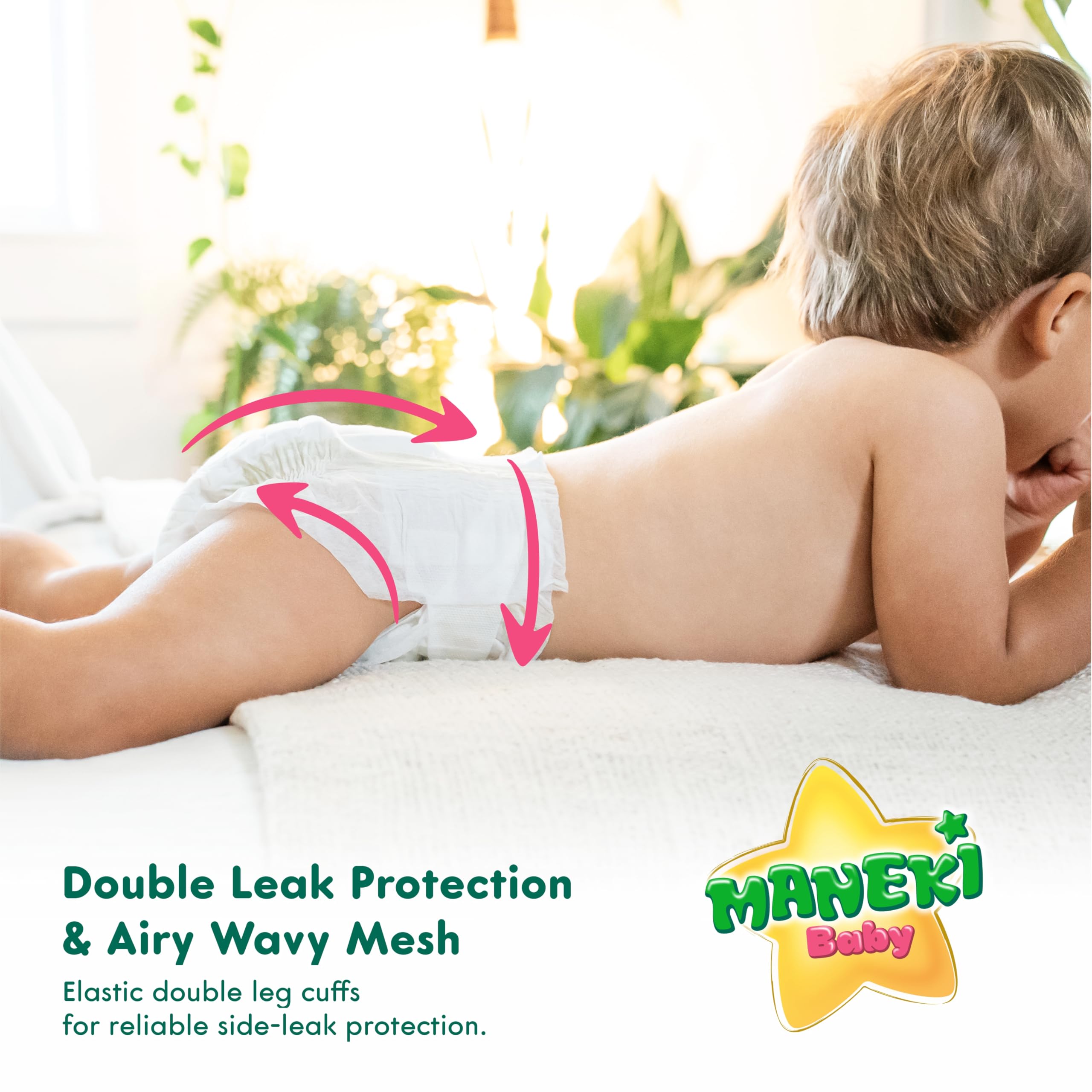 MANEKI Size 2 leak protection during active play.