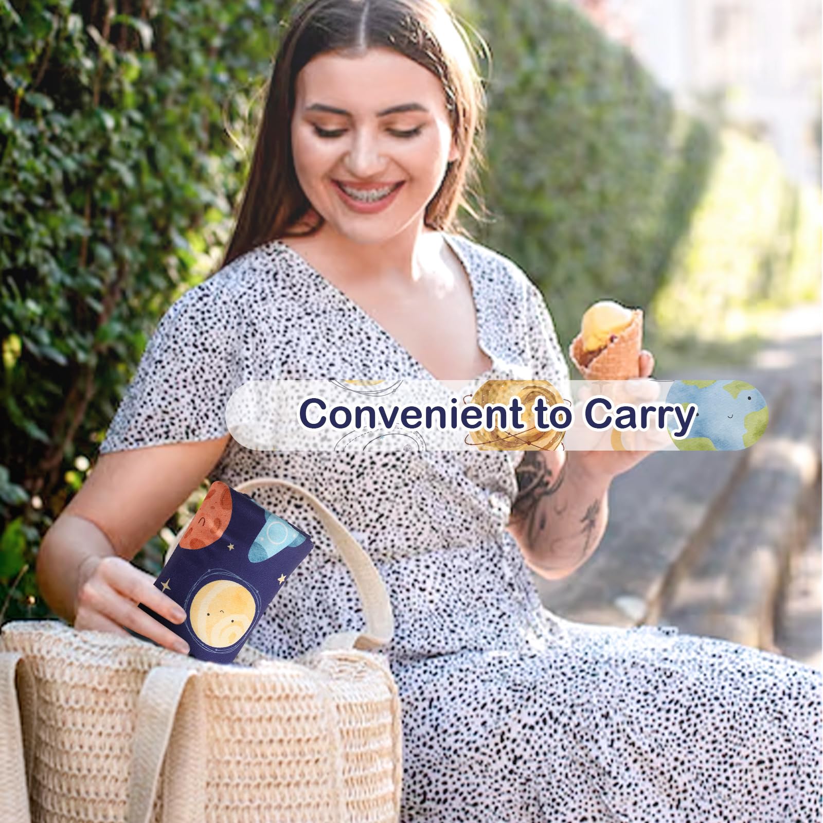 Man Fai Sky travel-friendly cover folds compactly for moms on the move.