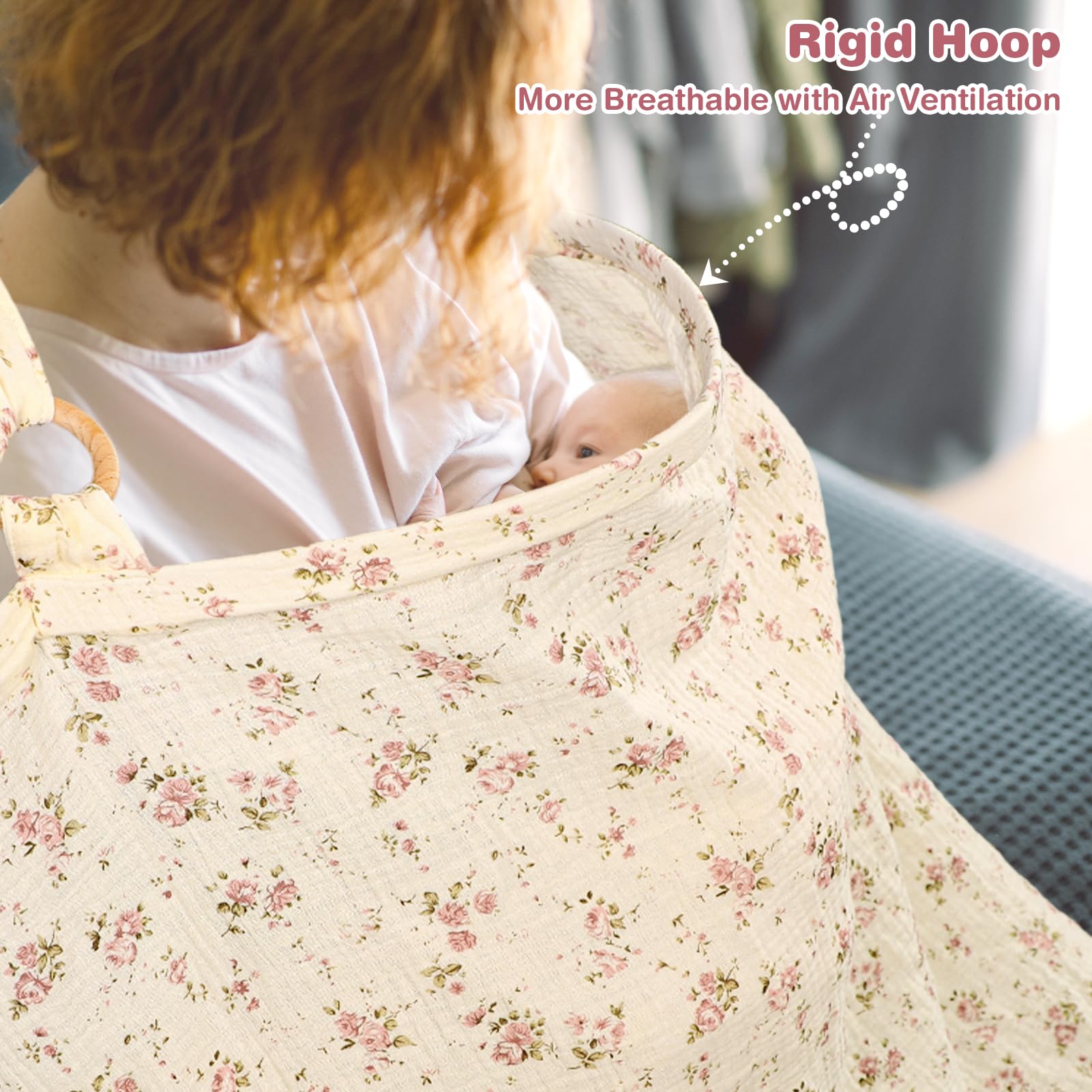 ManFaiSky nursing cover with adjustable strap for secure, customizable fit.