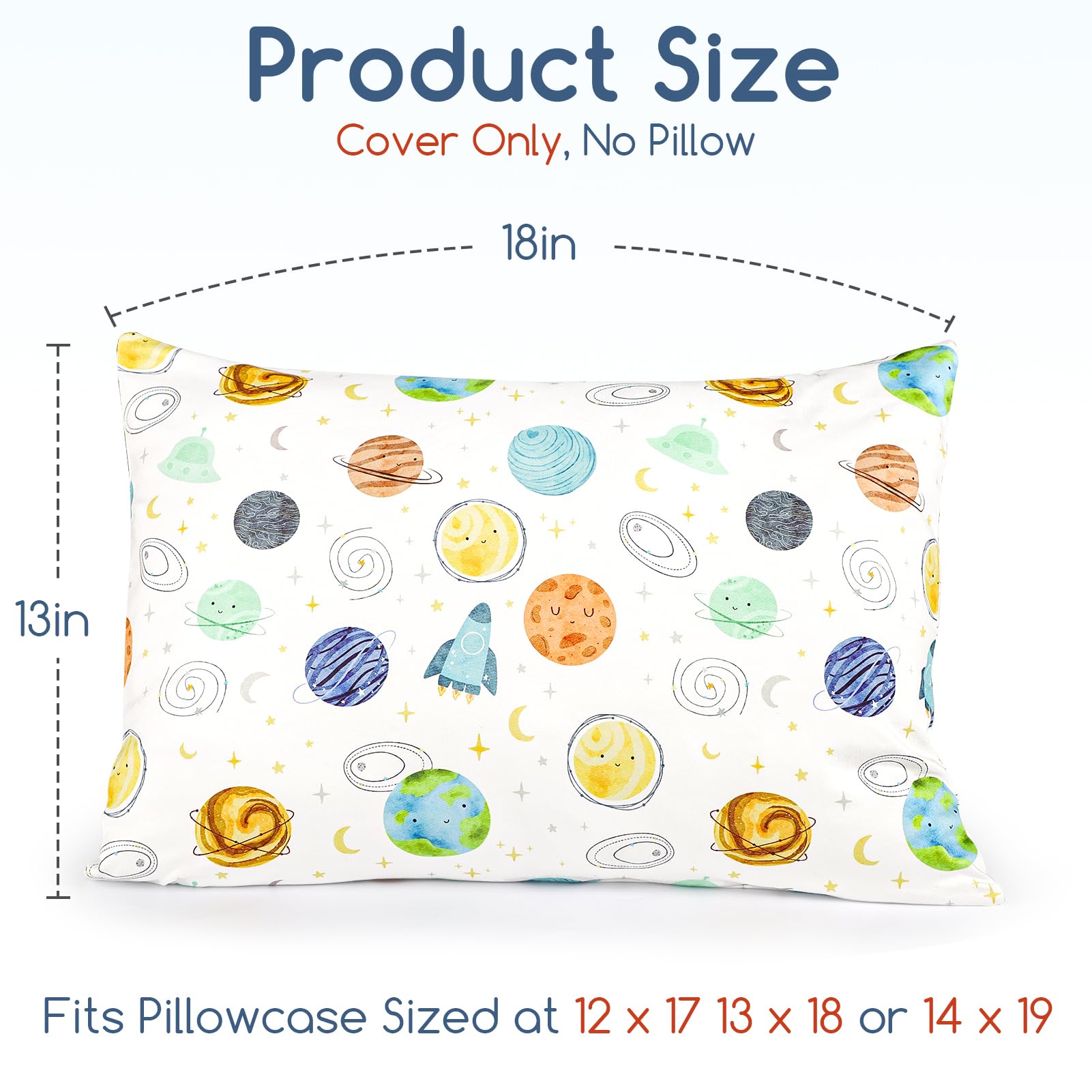 Man Fai Sky soft-stretchy fabric toddler pillowcase, gentle on skin