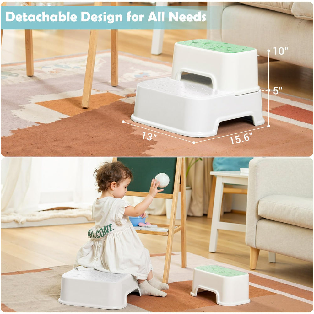Mangohood compact green stool is lightweight and easy to store.