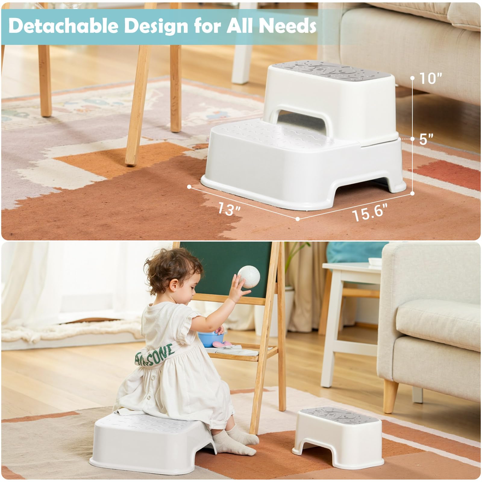 Mangohood faucet extender included, directs water closer for kids.