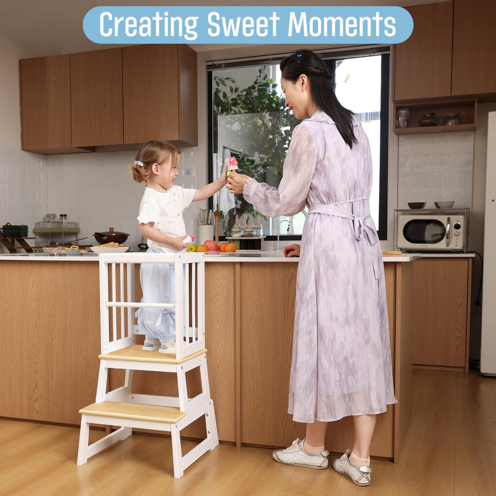 Mangohood kids step stool helps kids reach sinks during handwashing.