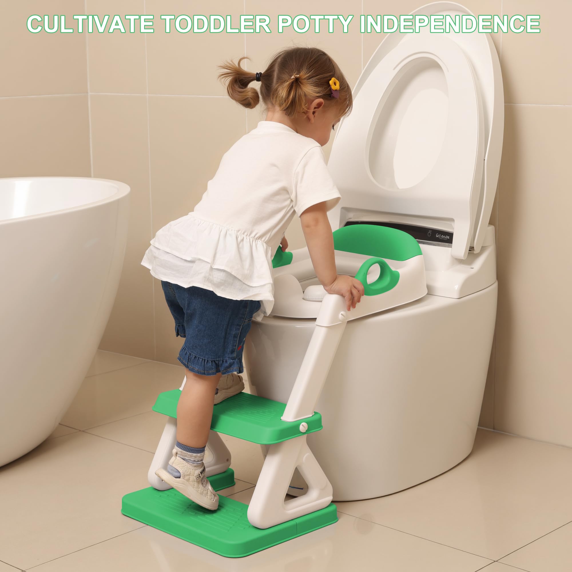 Mangohood potty seat height adjustments showcasing six levels for a precise fit.