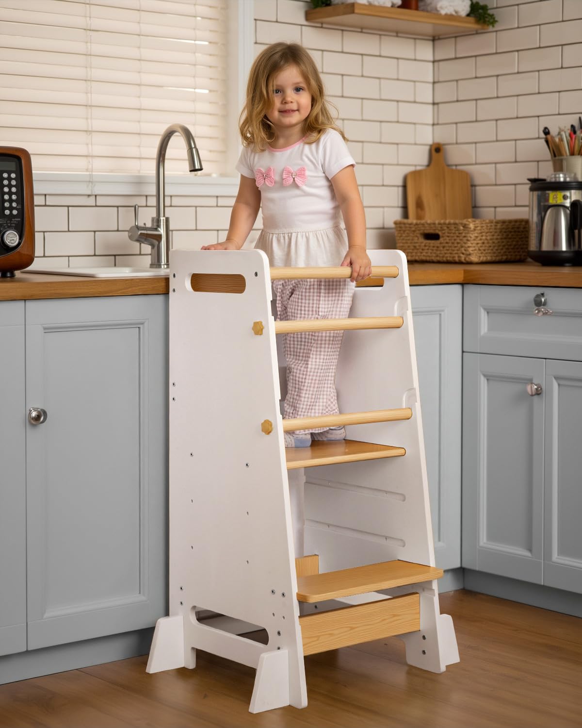 Mangohood Toddler Learning Standing Tower front view supports safe climbing and stable play.