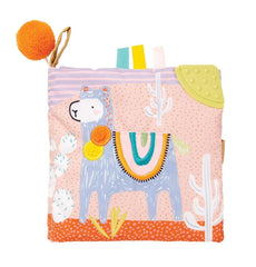 Manhattan Toy Llama Soft Baby Activity Book cover image shows inviting colors for early visual exploration.
