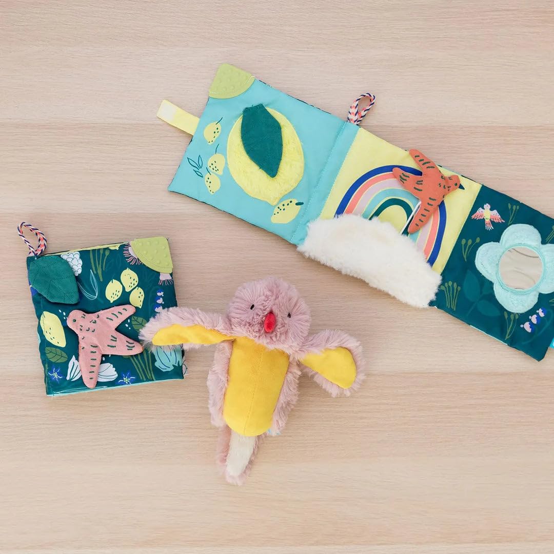Baby safe mirror encourages self recognition and interactive play