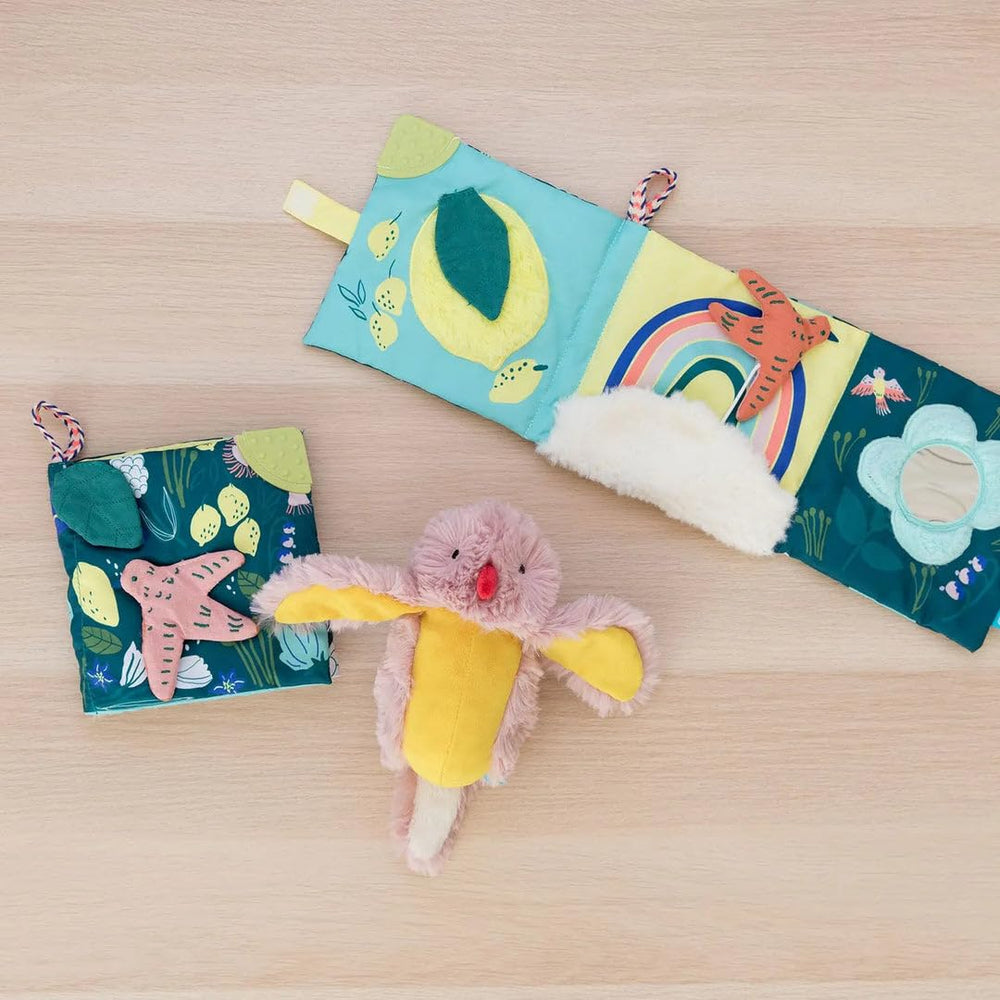 Baby safe mirror encourages self recognition and interactive play