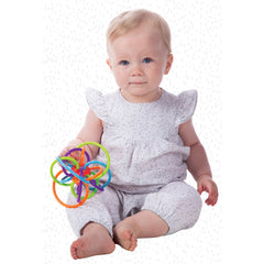 Center cube rattle of Winkel demonstrates gentle cause-and-effect sound.