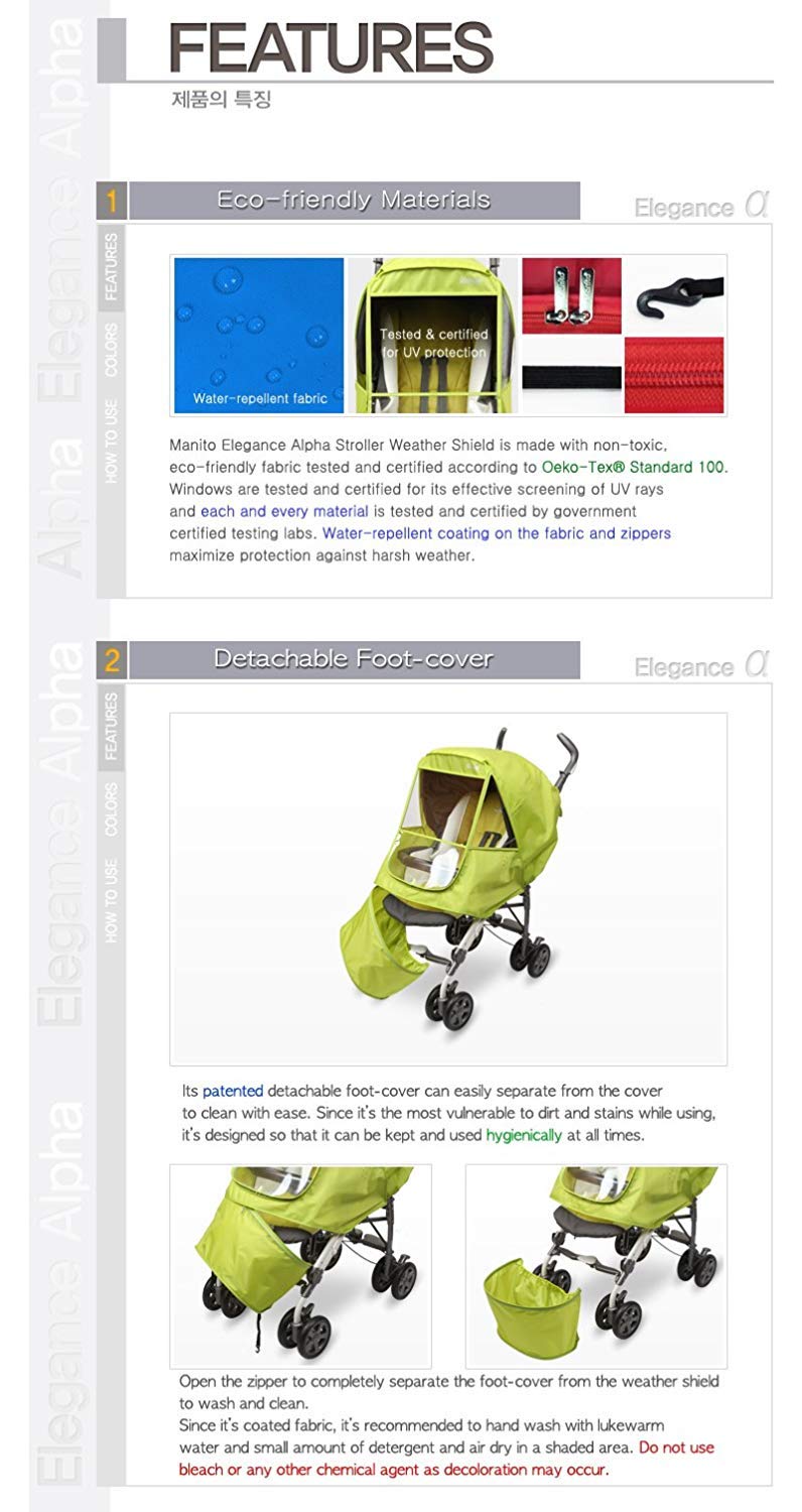 Manito Elegance Alpha Small uv-windows emphasize distortion-free vision for baby.