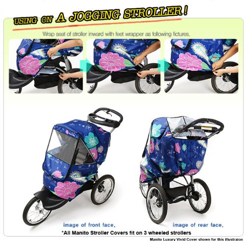 Manito Elegance Plus Weather Shield water-repellent fabric keeps the stroller dry.
