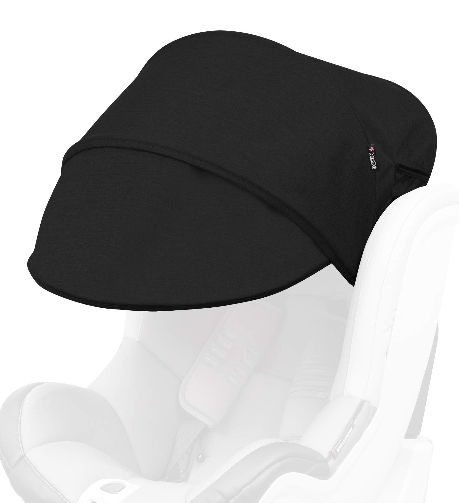 Manito Sun Shade Extender on a car seat shielding from sun