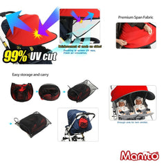 Manito Sun Shade installed on canopy demonstrating quick attachment