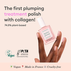 Manucurist Active Plump brush applying the plumping gloss finish.