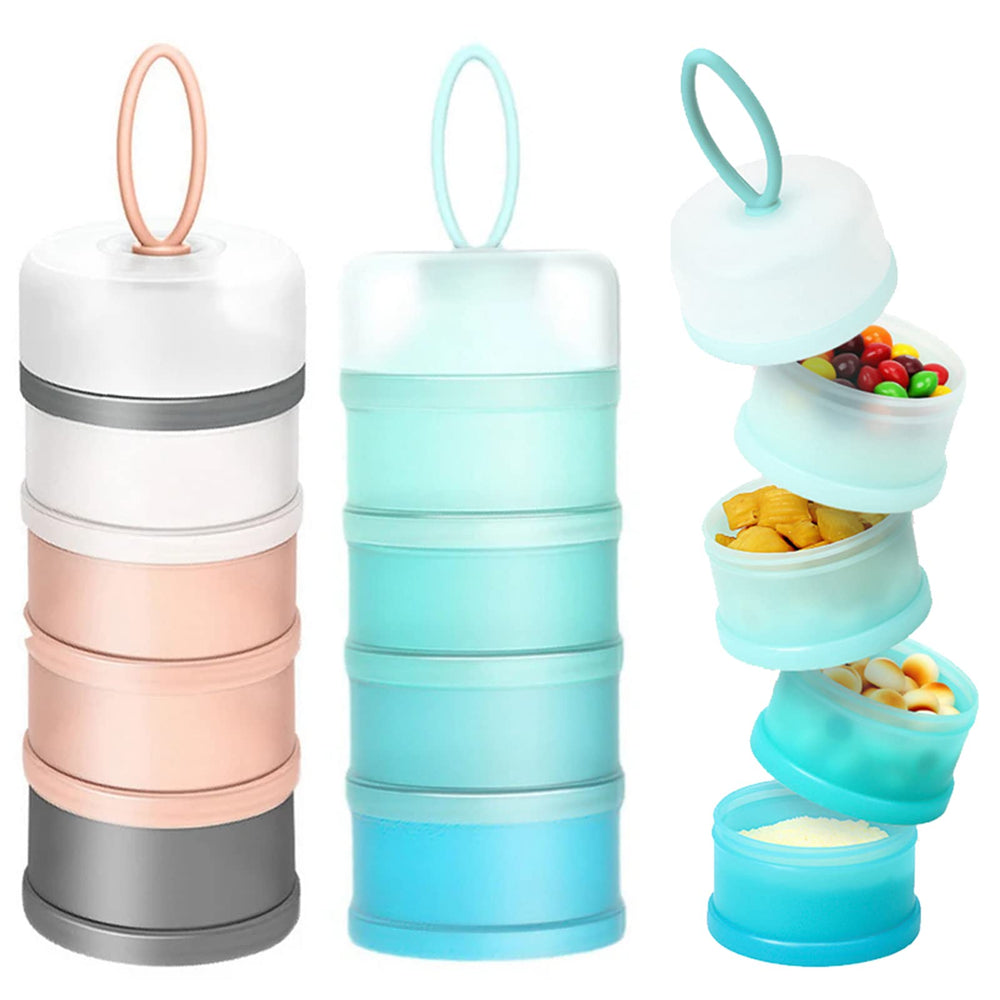 Manwetye Sakura 4-layer milk dispenser in blue for organized travel portions.