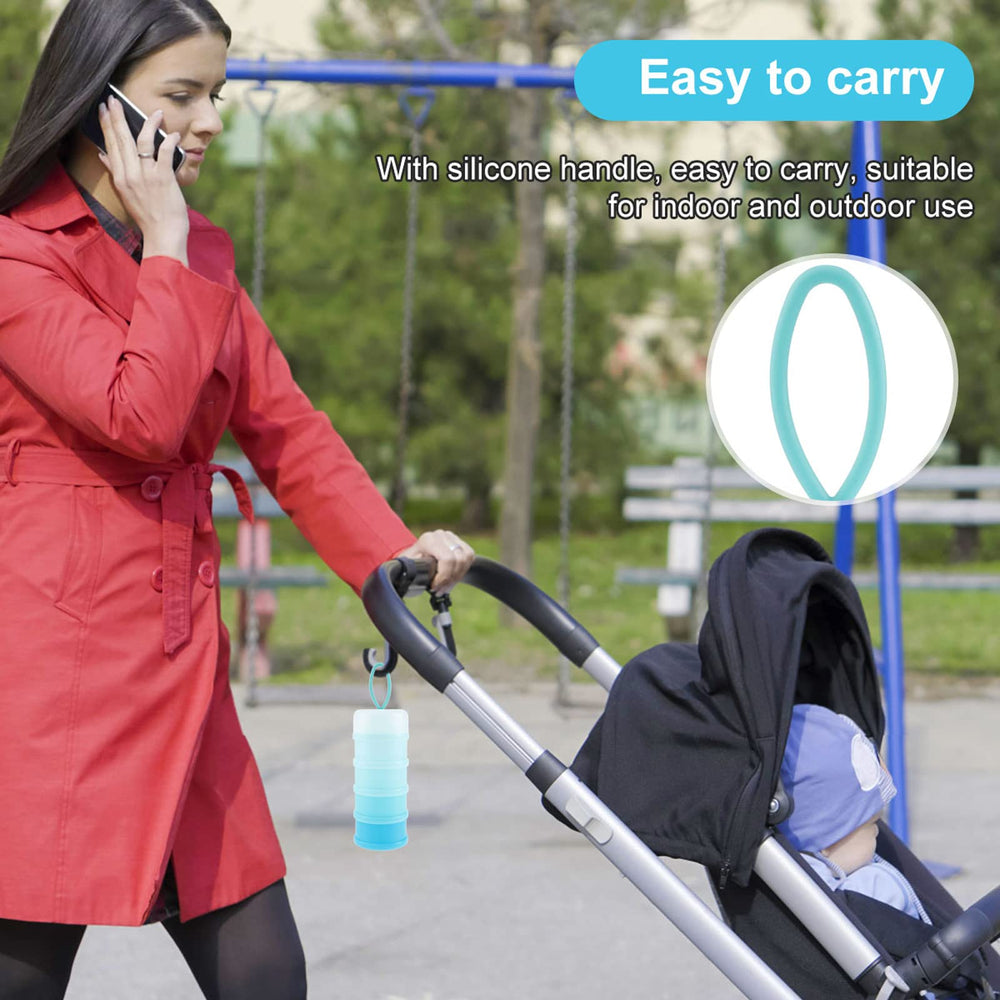 Manwetye silicone lanyard keeps the blue dispenser within easy reach.