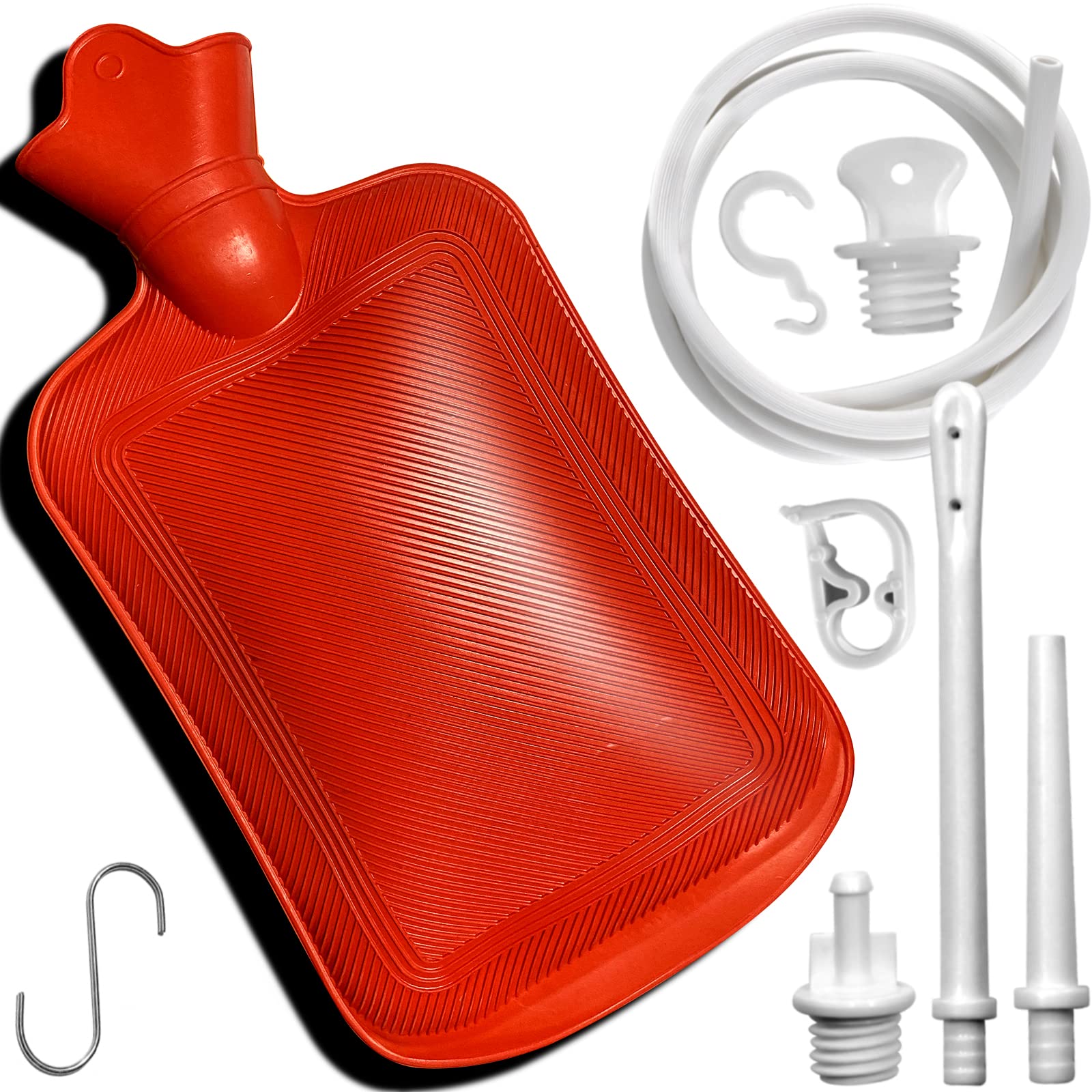 Maopotoufu 2-quart enema bag with hose tips ready for convenient home cleansing.