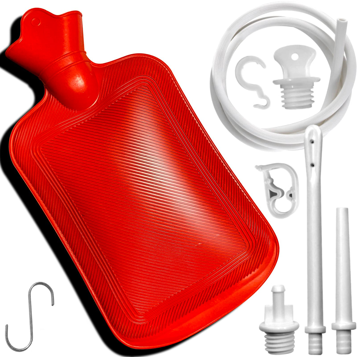 Maopotoufu 2-quart enema bag with hose tips ready for convenient home cleansing.