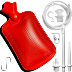 Maopotoufu 2-quart enema bag with hose tips ready for convenient home cleansing.