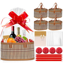 Mapaim bamboo gift basket, oval and empty, ready for customization.