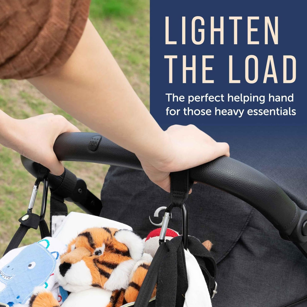 Maplefield adhesive straps provide versatile, secure attachment to strollers and carts.