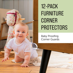 Maplefield silicone corner protector transparent blends with furniture while offering edge protection.